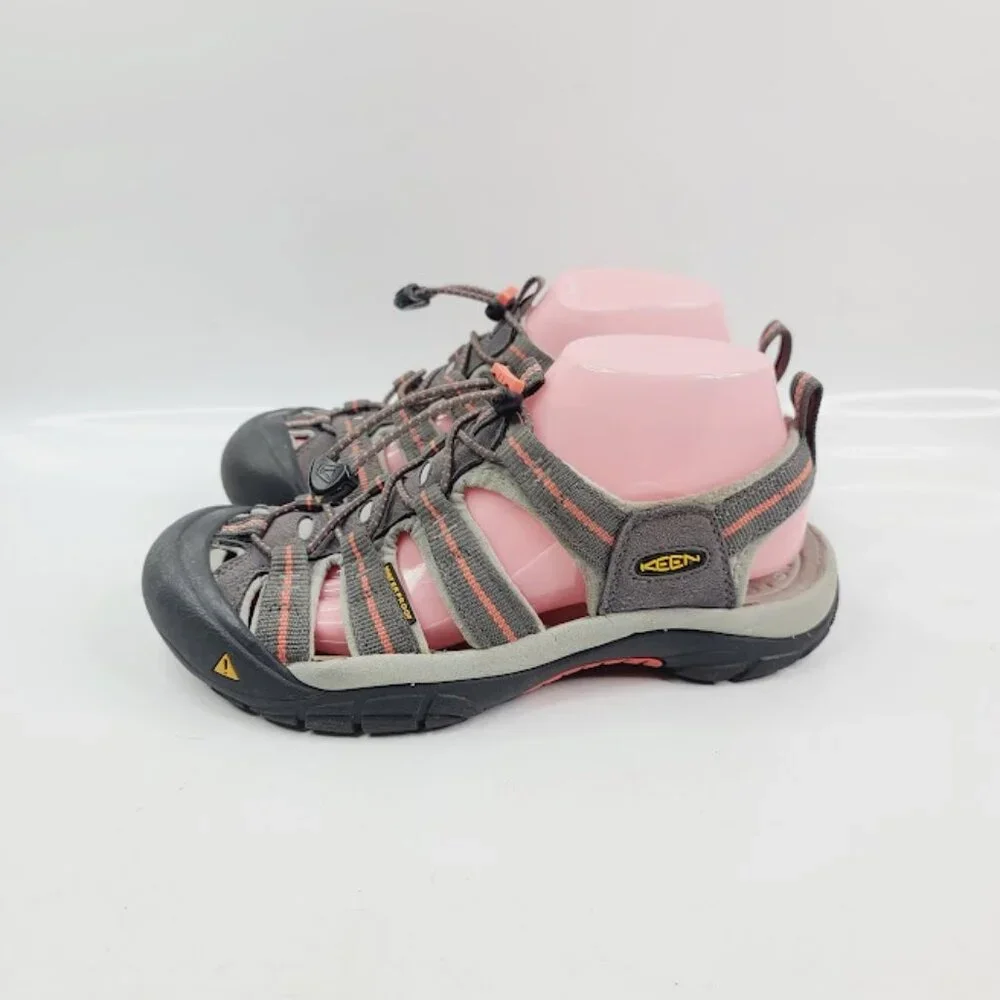 Keen Boy's Gray Hot Coral Newport H2 1010955 Outdoor Trail Trekking Sandal Sz‎ 8